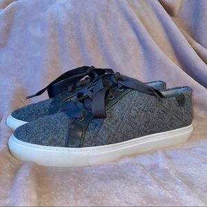 Tory Burch Gray Ribbon Quilted Sneakers